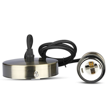 Lampa Wisząca Oprawa E27 Metalowy klosz mosiądz VT-7555 V-TAC