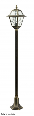 Lampa Ogrodowa Zewnętrzna Słupek LATARNIA E27 Witraż K 5002/1 N 160cm czarny Su-Ma