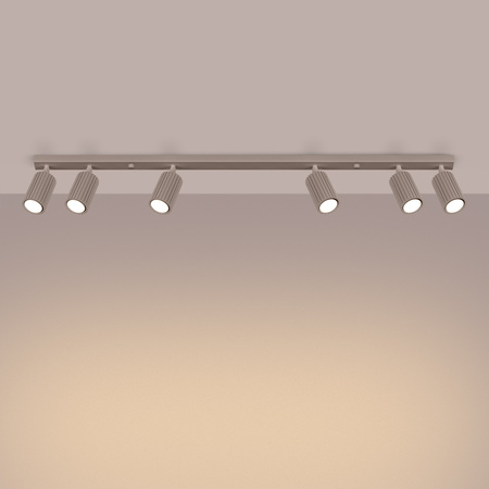 Lampa Sufitowa Reflektor 6x GU10 Aluminiowa Taupe Karbon Deep Space SL.1766 Sollux