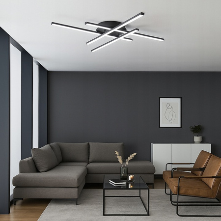 Lampa sufitowa geometryczna PLAFON LED żyrandol MODENA GRANDO 34W 4000K czarny