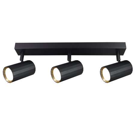 Oprawa Ścienno-Sufitowa Reflektor Punktowy 3x GU10 Czarna Złota NICEA Sanico Goldlux