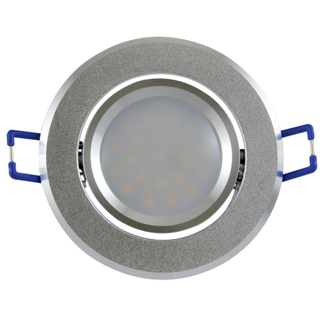 Oprawa sufitowa podtynkowa SUN OLAL srebrny piaskowany alu GOLDLUX (Polux) + LED GU10 3,5W