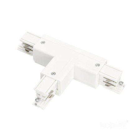 Łącznik do Szynoprzewodu 3-Obwodowy T Zewnętrzny Biały Kobi