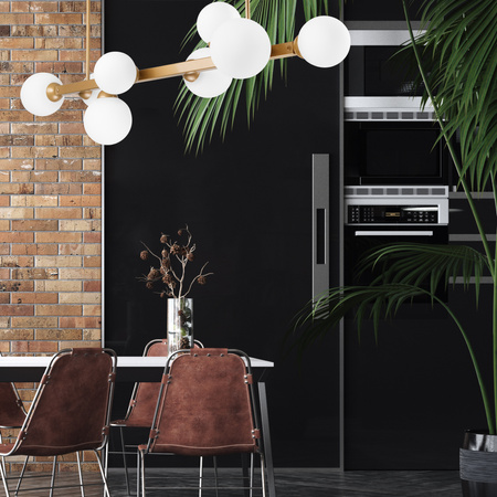 Lampa Sufitowa ASTRO 8xG9 Szklane Klosze Kule Złota LM-8.161 Lamkur