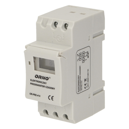 Programator Czasowy Włącznik Wyłącznik LCD 16 Programów 2 Moduły DIN ORNO