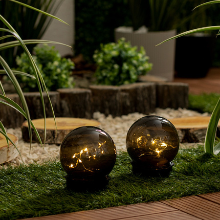 Lampa Solarna Ogrodowa LED Wbijana Ozdobna Kula 3000K IP44 10cm