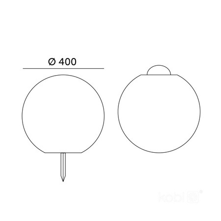 Lampa Solarna Ogrodowa LED 3000K + RGB Wbijana Naziemna Ozdobna Kulka Szpikulec 40cm KOBI