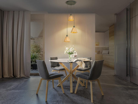 Lampa Sufitowa Wisząca Dekoracyjna E27 Zwis Brązowy Zielony Raffia Decor Ledvance