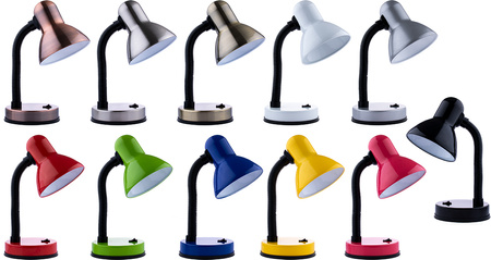 Lampka biurkowa szkolna do LED E27 GAMA KM4010-BL biała KM LUMILED