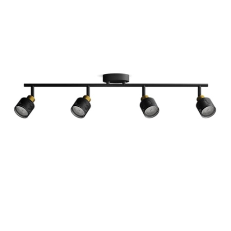 Lampa Sufitowa Reflektor 4x GU10 Czarna-Miedziana Niall Philips