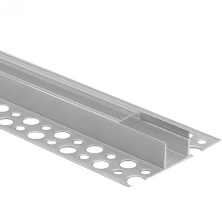 Profil Aluminiowy Natynkowy do LED do Płyt KARTON / GIPS 2m z Przezroczystym Kloszem i Zaślepkami Ecolight