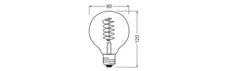 Żarówka LED Dekoracyjna G80 Kula E27 4.8W = 37W 420lm 2200K Ciepła 320° Filament Ściemnialna Vintage 1906 Osram