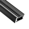 Profil Aluminiowy natynkowy MINI do taśm LED nawierzchniowy, nakładany 1m Czarny + Przezroczysty Klosz