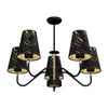 Lampa Wisząca Sufitowa HERMES Czarna Złota 5xE27 Milagro