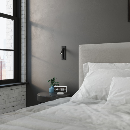 Lampa Ścienna Kinkiet G9 Tubularna Czarna Nowoczesna Enif Sollux