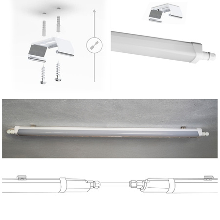 Oprawa Hermetyczna LED Warsztatowa Lampa 120cm do Garażu 60W 4000K Wodoszczelna TERRA LUMILED