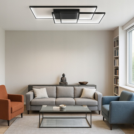 Lampa Sufitowa Żyrandol LED 90W CCT GALAXIS VELA Czarny + Pilot Sterujący