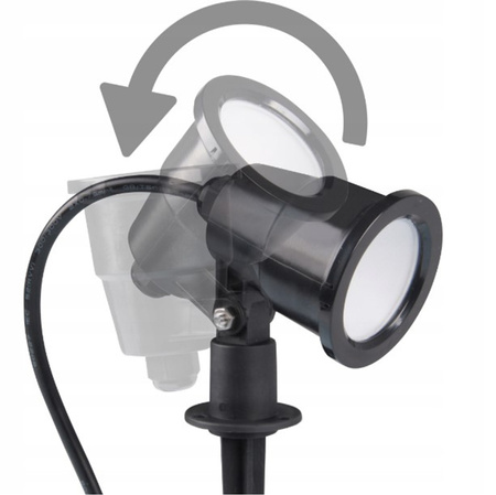 Lampa LED Ogrodowa Zewnętrzna Reflektor SERGIO 7W 2700K Wbijana Czarna Nowoczesna