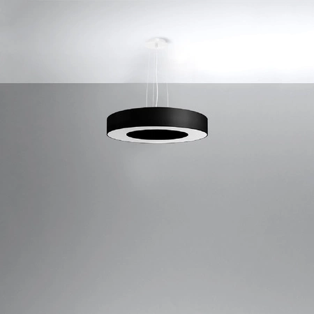 Lampa Sufitowa Wisząca Zwis 5x E27 Żyrandol Okrągła Czarna Minimalistyczna Saturno Sollux