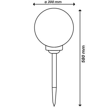 Lampa Solarna Ogrodowa LED Wbijana Biała Kula 20cm