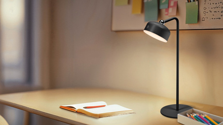 Lampka Biurkowa Stołowa Regulowana 1.8W 100lm 3000K Ciepła 114° Akumulatorowe Czarna Ściemnialna Decor Helper Gadet Osram