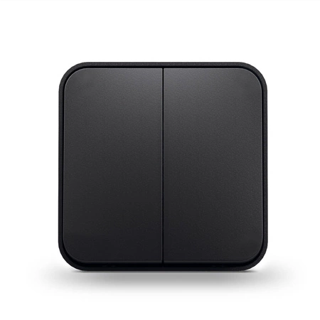 Przełącznik Światła 2-Klawiszowy 10A Natynkowy Czarny BINERA VIDEX