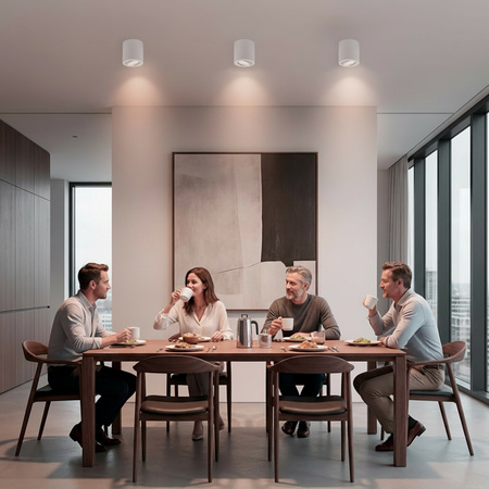 Oprawa Natynkowa HALOGENOWA Spot Tuba Ruchoma GU10 Okrągła Biała 125mm AMAT-XL LUMILED