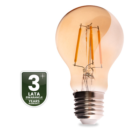 6x Żarówka LED E27 A60 6W 660LM = 50W 2000K Ciepła 360° Filament Amber LUMILED