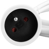 Przedłużacz Sieciowy Kabel z Uziemieniem Listwa Zasilająca 1 Gniazdo 1.5m Biały Sznur Lendo Lumiled