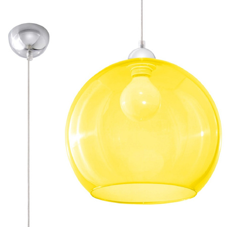 Lampa Sufitowa LED Wisząca BALL E27 Zwis Okrągła Żółta SOLLUX