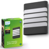 Kinkiet Ogrodowy Lampa Elewacyjna Zewnętrzna LED 3W 270lm 2700K IP44 Antracyt Raccoon Philips