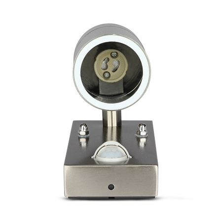 Lampa Ogrodowa Oprawa Elewacyjna Kinkiet GU10 IP44 Z czujnikiem ruchu Srebrny VT-7621 V-TAC