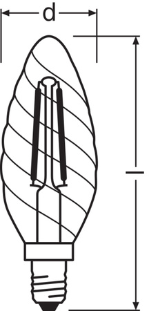 Żarówka LED BW35 E14 4W = 40W 470lm 2700K Ciepła Biała FILAMENT LEDVANCE