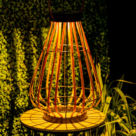 Lampa Solarna LED Zewnętrzna Ogrodowa Stojąca Wisząca Latarenka 3000K IP44 37cm Czujnik Zmierzchu