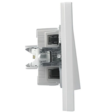 Łącznik Włącznik Świecznikowy Jednobiegunowy Podtynkowy Asfora IP20 z Ramką Biały