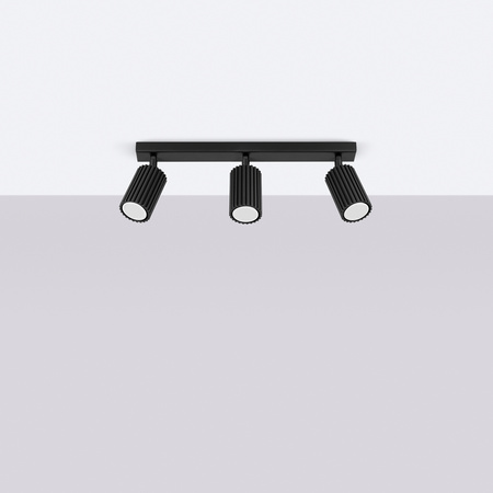 Lampa Sufitowa Reflektor Tuba Spot 3x GU10 Czarna Karbon Deep Space SL.1581 Sollux