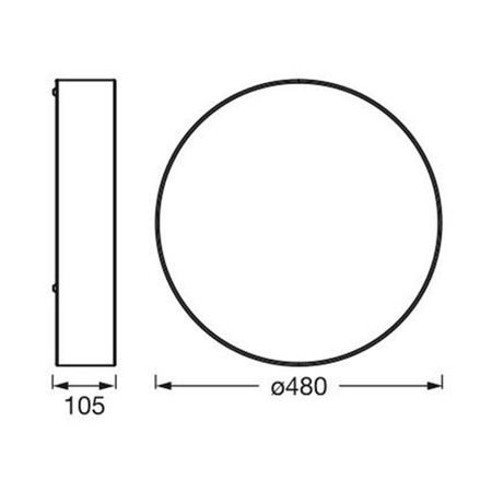 Plafon Lampa Sufitowa Natynkowa E27 Beżowy 48cm Orbis Ledvance