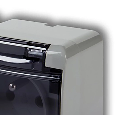 Gniazdko Potrójne Elektryczne Hermetyczne Ścienne Natynkowe z Bolcem IP54 KARLIK Popielate