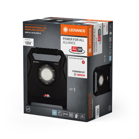 Naświetlacz Reflektor LED Lampa Akumulatorowy Na Statywie Przenośny Roboczy 40W 4500lm 6500K IP54 Czarny Worklight Ledvance