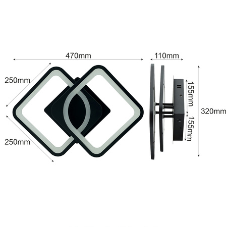 Lampa Sufitowa LED Plafon DAYTON 36W 4000K Czarny