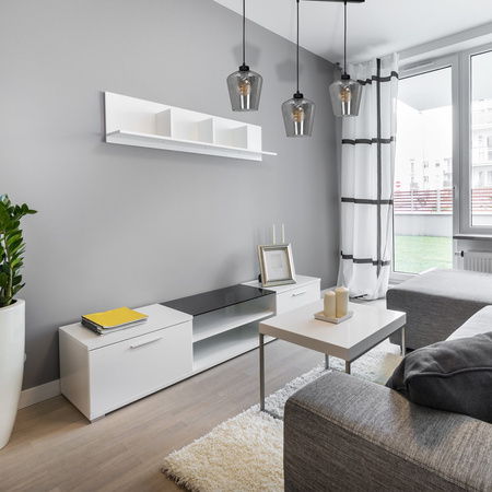 Lampa wisząca SANTIAGO 3xE27 Klosz Przydymione Szkło MLP6609 Metal + Szkło