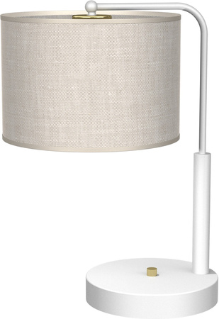 Lampka Biurkowa Stołowa LINO Biała Lniana 1xE27 Milagro