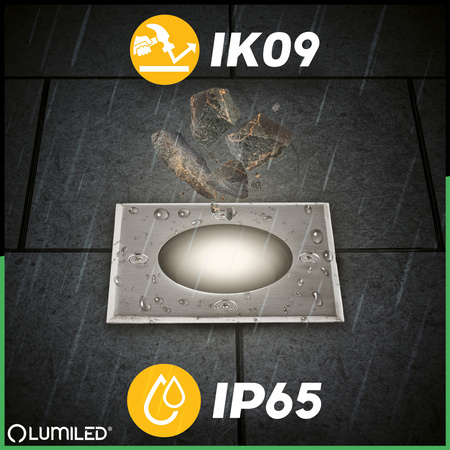 Oprawa Najazdowa Lampa Dogruntowa Wpuszczana GU10 IP65 IK09 Kwadrat CATIO 2 LUMILED