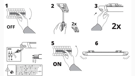 Lampa LED Oprawa Liniowa Hermetyczna 60W 6000lm IP65 150cm Neutralna 4000K