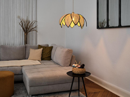 Lampa Sufitowa Wisząca Dekoracyjna E27 Beżowa Decor Rattan Lotus Osram