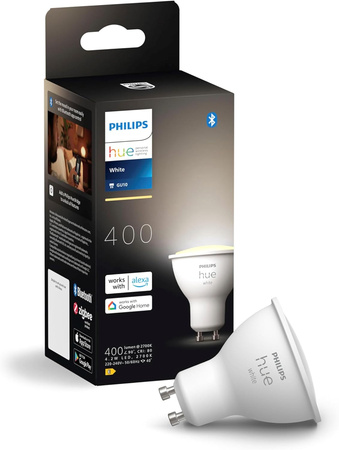 Żarówka LED GU10 Reflektor 4.2W = 50W 400lm 2700K Biała Ciepła SMART Inteligentna Bluetooth ZigBee White Philips HUE