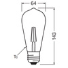 Żarówka LED Dekoracyjna ST64 Edison E27 4W = 35W 410lm 2400K Ciepła 300° Vintage 1906 Osram