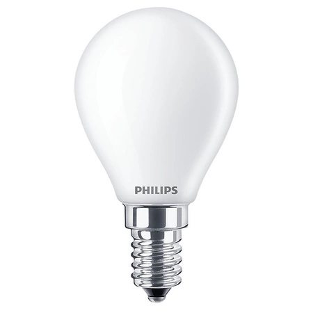 Żarówka LED Kulka E14 P45 6.5W = 60W 806lm 2700K Ciepła Filament Mleczna PHILIPS