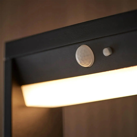 Lampa Solarna Ogrodowa LED Stojąca Ozdobna Słupek Czujnik Ruchu i Zmierzchu IP54 4000K