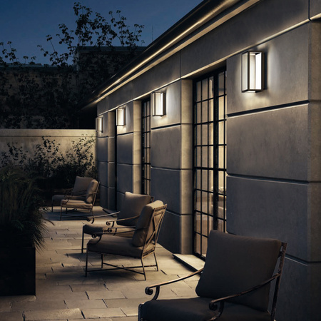 Lampa Ogrodowa Zewnętrzna Kinkiet Elewacyjny Oprawa Natynkowa LED 7W 210lm 3000K Ciepła Grafitowa Wodoodporna IP54 Nowoczesna SYMMETRY 8176 Nowodvorski